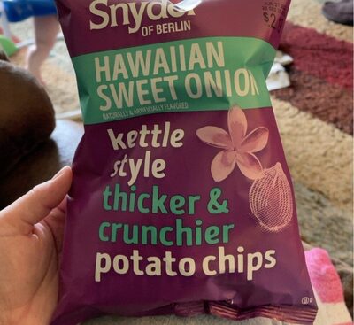 Hawaiian Sweet Onion Flavored Kettle Cooked Thicker & Crunchier Potato Chips, Hawaiian Sweet Onion