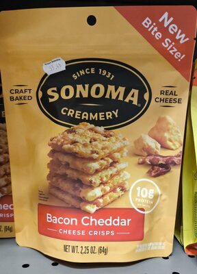 Bacon Cheddar Crisps Crunchy Real Cheese Snacks, Bacon Cheddar Crisps
