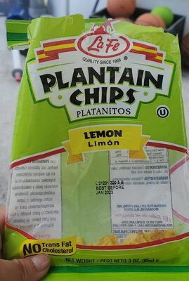Lemon Plantain Chips, Lemon