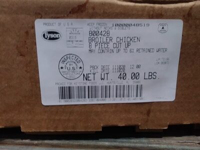 Tyson All Natural* Uncooked Unbreaded 8 Piece Cut Chicken