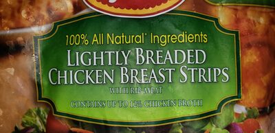 Uncooked Lightly Breaded Chicken Breast Tenders With Rib Meat