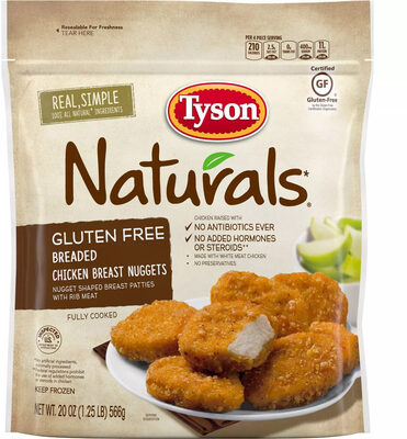 Fully Cooked Gluten Free Breaded Chicken Breast Nuggets Shaped Breast Patties With Rib Meat