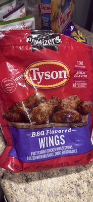 Honey BBQ Seasoned Wings Chicken Wing Sections Coated With Honey BBQ Sauce, Honey BBQ Seasoned