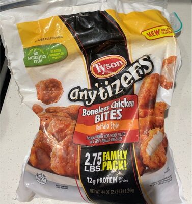 Buffalo Style Breaded White Meat Boneless Chicken Glazed In A Spicy Buffalo Wing Style Bites, Buffalo Style
