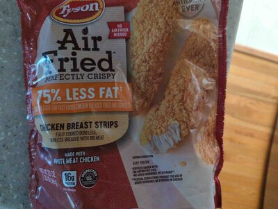 Air Fried Chicken Breast Strips Fully Cooked Boneless, Skinless Breaded With Rib Meat