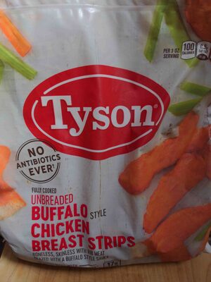 Buffalo Style Unbreaded Chicken Breast Strips, Buffalo Style