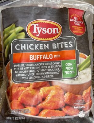 Buffalo Style Chicken Bites Boneless, Skinless Breast Meat Chunks, Buffalo Style