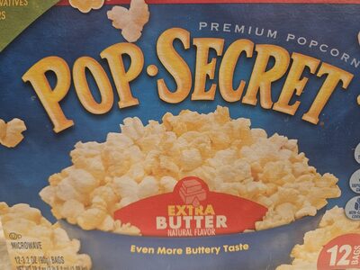 Pop Secret Microwave Popcorn, Extra Butter Flavor, 3.2 Oz Sharing Bags, 12 Ct