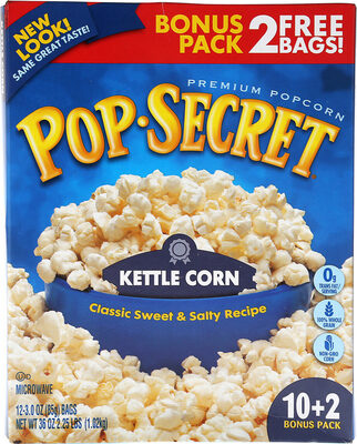 Pop Secret Popcorn, Kettle Corn Microwave Popcorn, 3 Oz Sharing Bags, 12 Ct