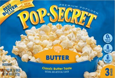 Pop Secret Microwave Popcorn, Double Butter Flavor, 3.2 Oz Sharing Bags, 3 Ct