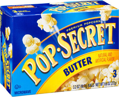 Pop Secret Microwave Popcorn, Butter, 3.2 Oz, 3 Ct