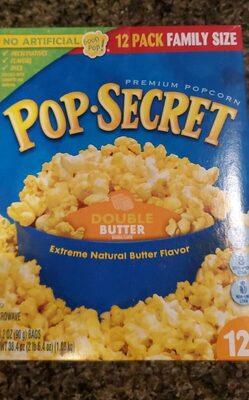 Pop Secret Popcorn, Double Butter Microwave Popcorn, 3.2 Oz Sharing Bags, 12 Ct