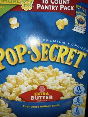 Pop Secret Microwave Popcorn, Extra Butter Flavor, 3 Oz Sharing Bags, 18 Ct