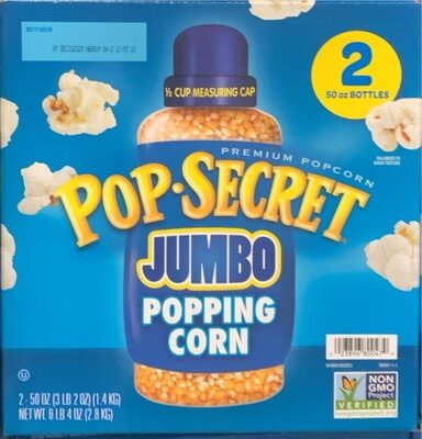 Pop Secret Jumbo Popcorn Kernels, 50 Oz Jar, 2 Ct