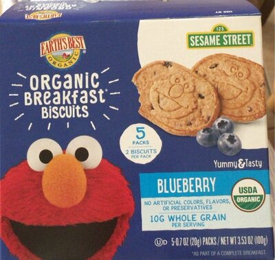 Blueberry Organic Breakfast Biscuits, Blueberry
