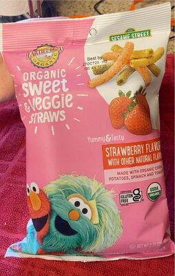 Strawberry Flavored Organic Sweet & Veggie Straws Vegetable & Potato Snack, Strawberry