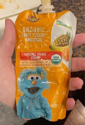 Pineapple Orange Banana Organic Fruit Yogurt Smoothie, Pineapple Orange Banana