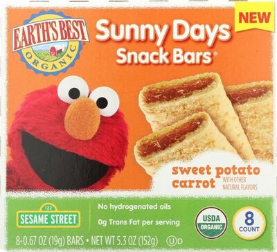 Sweet Potato Carrot Organic Sunny Days Snack Bars, Sweet Potato Carrot