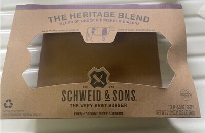 The Heritage Blend Of Chuck & Brisket & Sirloin Fresh Ground Beef Burgers, Heritage Blend