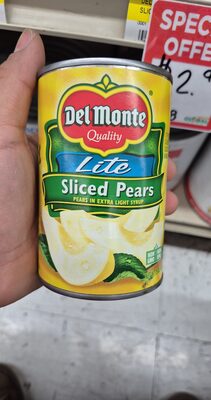 Del Monte, Sliced Pears, Lite, Lite