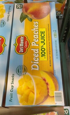 Diced Peaches In 100% Juice Fruit Cup Snacks