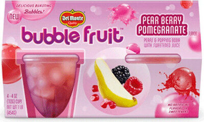 Pear Berry Pomegranate Flavor Pears & Popping Boba With Sweetened Juice, Pear Berry Pomegranate