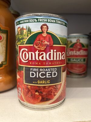 Fire Roasted Diced With Garlic Roma Tomatoes, Fire Roasted Diced With Garlic
