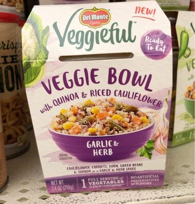 Garlic & Herb With Quinoa & Riced Cauliflower Veggie Bowl, Garlic & Herb