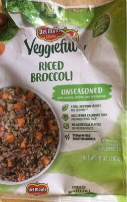 Unseasoned With Carrots, Onions, And Red Quinoa Riced Broccoli, Unseasoned
