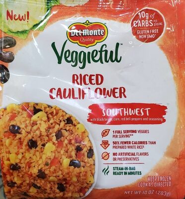 Southwest With Black Beans, Corn, Red Bell Peppers And Seasoning Riced Cauliflower, Southwest