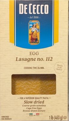 Enriched Egg Noodles, Lasagne No. 112