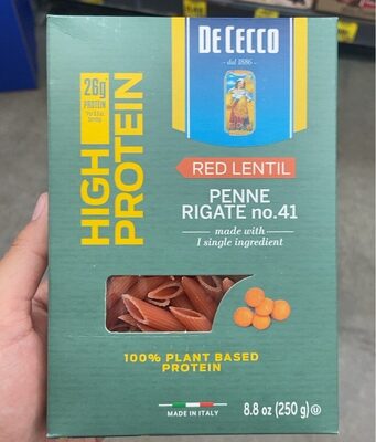 Red Lentil Penne Rigate No. 41 Pasta