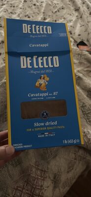 Slow Dried Enriched Macaroni Product, Cavatappi No. 87