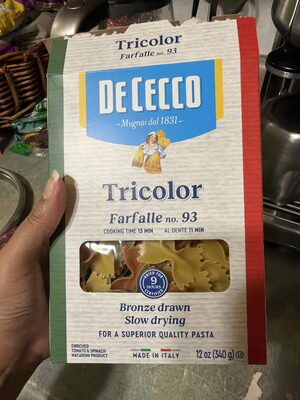 De Cecco, Tricolor Farfalle Macaroni Pasta