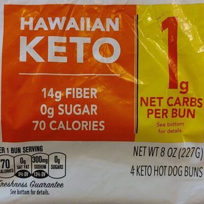 Hawaiian Keto Hot Dog Buns, Hawaiian