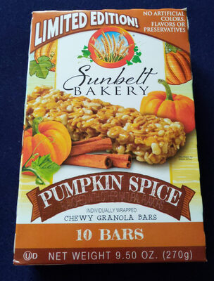 Pumpkin Spice Chewy Granola Bars, Pumpkin Spice