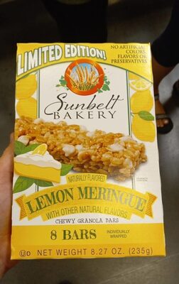 Natural Lemon Meringue Chewy Granola Bars, Lemon Meringue
