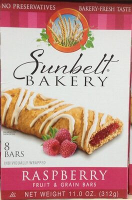 Raspberry Flavored Sweet Fruit Filling Soft Baked Bars, Raspberry