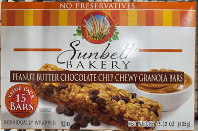 Peanut Butter Chocolate Chip Chewy Granola Bars, Peanut Butter Chocolate Chip