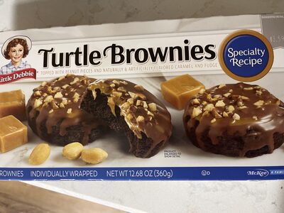 Turtle Brownies, Caramel, Peanuts & Fudge