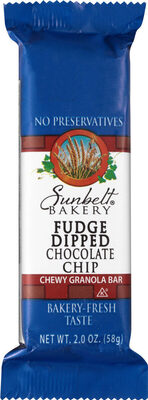 Fudge Dipped Chocolate Chip Chewy Granola Bar, Fudge Dipped Chocolate Chip Chewy