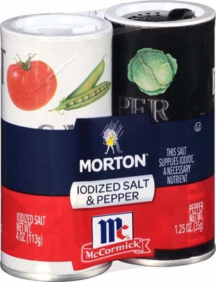 Iodized Salt & Pepper Shaker Set