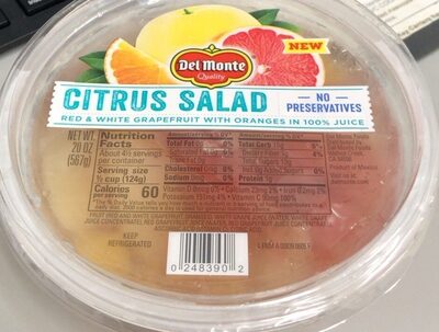 Citrus Salad Red & White Grapefruit With Oranges In 100% Juice, Citrus Salad