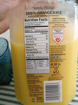 Pulp Free Orange Juice, Pulp Free