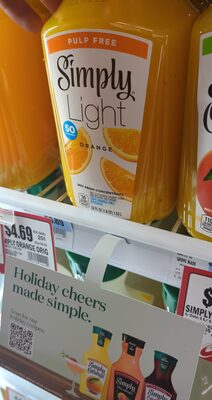 Simply Light Orange Pulp Free Bottle, 52 fl oz