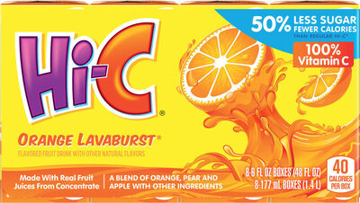 Hi-C Orange Lavaburst Cartons, 6 Fl Oz, 8 Pack, Orange