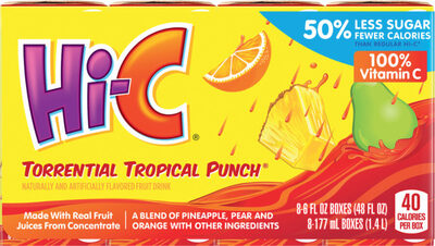 Hi-C Torrential Tropical Punch Cartons, 6 Fl Oz, 8 Pack