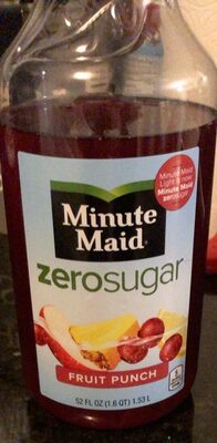 Minute Maid Zero Sugar Fruit Punch Bottle, 52 Fl Oz, Fruit Punch