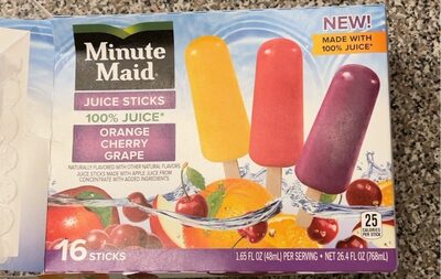 Juice Sticks, Orange, Cherry, Grape