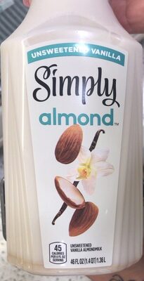 Simply Almond Unsweetened Vanilla Bottle, 46 Fl Oz, Vanilla